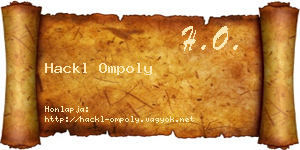 Hackl Ompoly névjegykártya